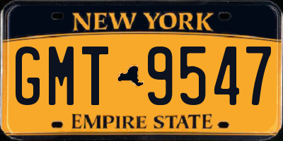 NY license plate GMT9547
