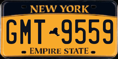 NY license plate GMT9559