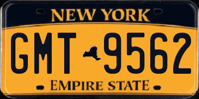 NY license plate GMT9562