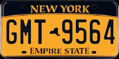 NY license plate GMT9564