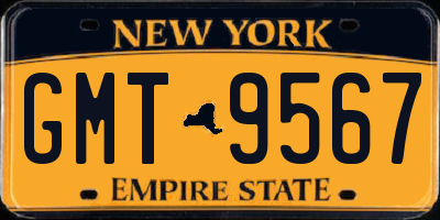 NY license plate GMT9567