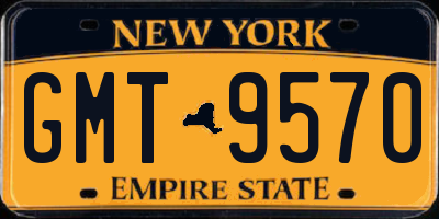 NY license plate GMT9570