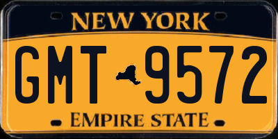 NY license plate GMT9572