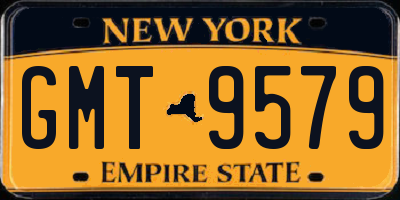 NY license plate GMT9579
