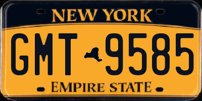 NY license plate GMT9585