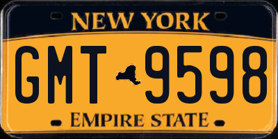 NY license plate GMT9598