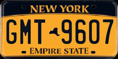 NY license plate GMT9607