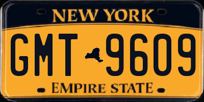 NY license plate GMT9609