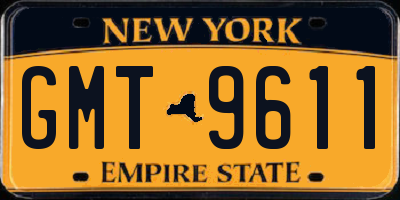 NY license plate GMT9611