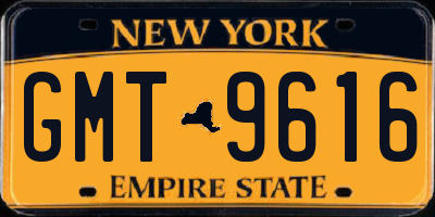 NY license plate GMT9616