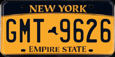 NY license plate GMT9626