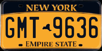 NY license plate GMT9636