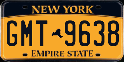 NY license plate GMT9638