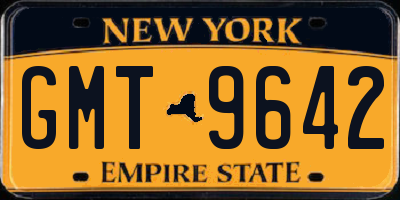 NY license plate GMT9642