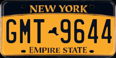 NY license plate GMT9644