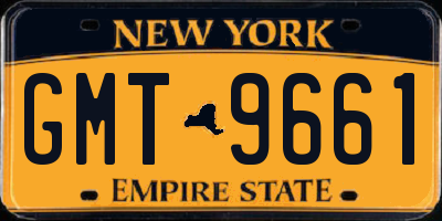NY license plate GMT9661
