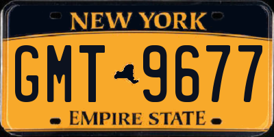NY license plate GMT9677