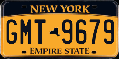 NY license plate GMT9679