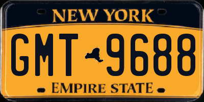 NY license plate GMT9688