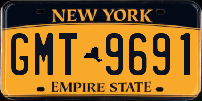 NY license plate GMT9691