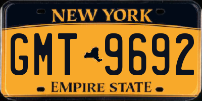 NY license plate GMT9692