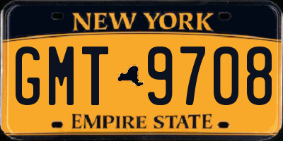 NY license plate GMT9708