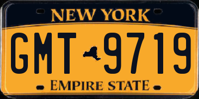 NY license plate GMT9719