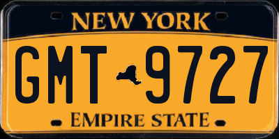 NY license plate GMT9727