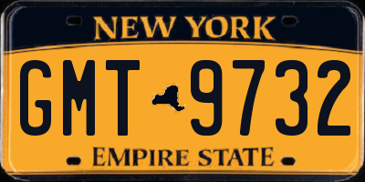 NY license plate GMT9732
