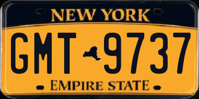 NY license plate GMT9737