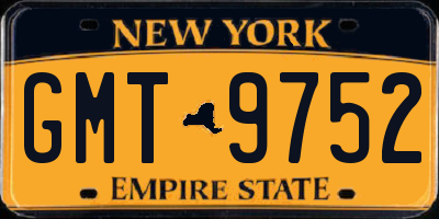 NY license plate GMT9752