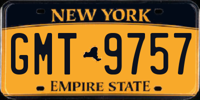 NY license plate GMT9757