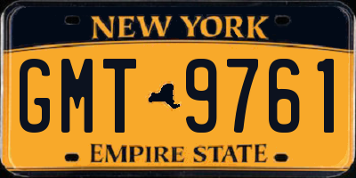 NY license plate GMT9761