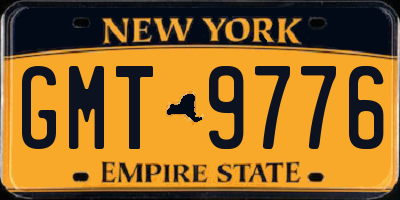 NY license plate GMT9776