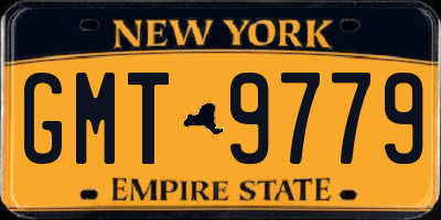 NY license plate GMT9779