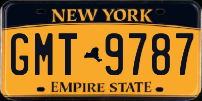 NY license plate GMT9787