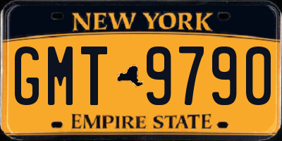 NY license plate GMT9790