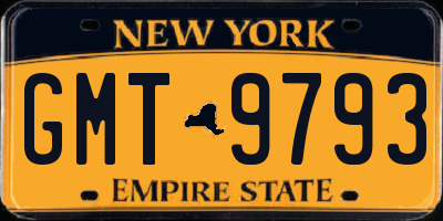 NY license plate GMT9793