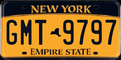 NY license plate GMT9797