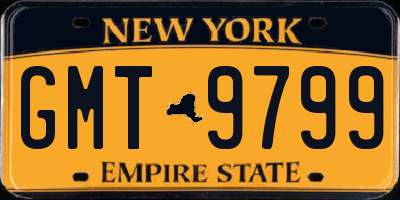 NY license plate GMT9799