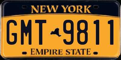NY license plate GMT9811