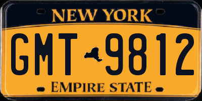 NY license plate GMT9812