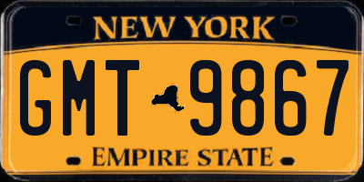NY license plate GMT9867