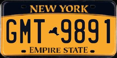NY license plate GMT9891