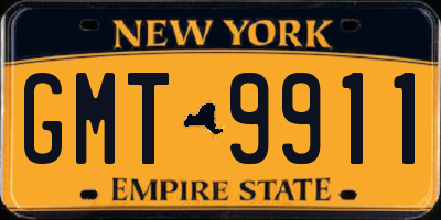 NY license plate GMT9911