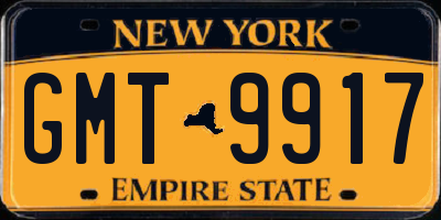 NY license plate GMT9917