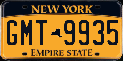 NY license plate GMT9935