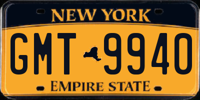 NY license plate GMT9940