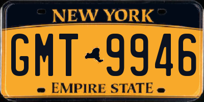 NY license plate GMT9946