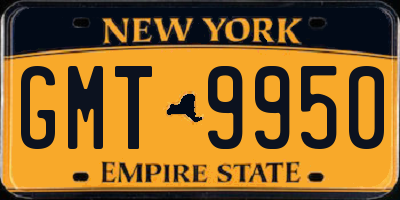NY license plate GMT9950
